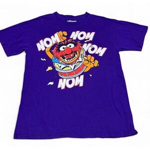 Disney Muppets Animal Nom Nom Nom Graphic T-Shirt Purple Adult Medium